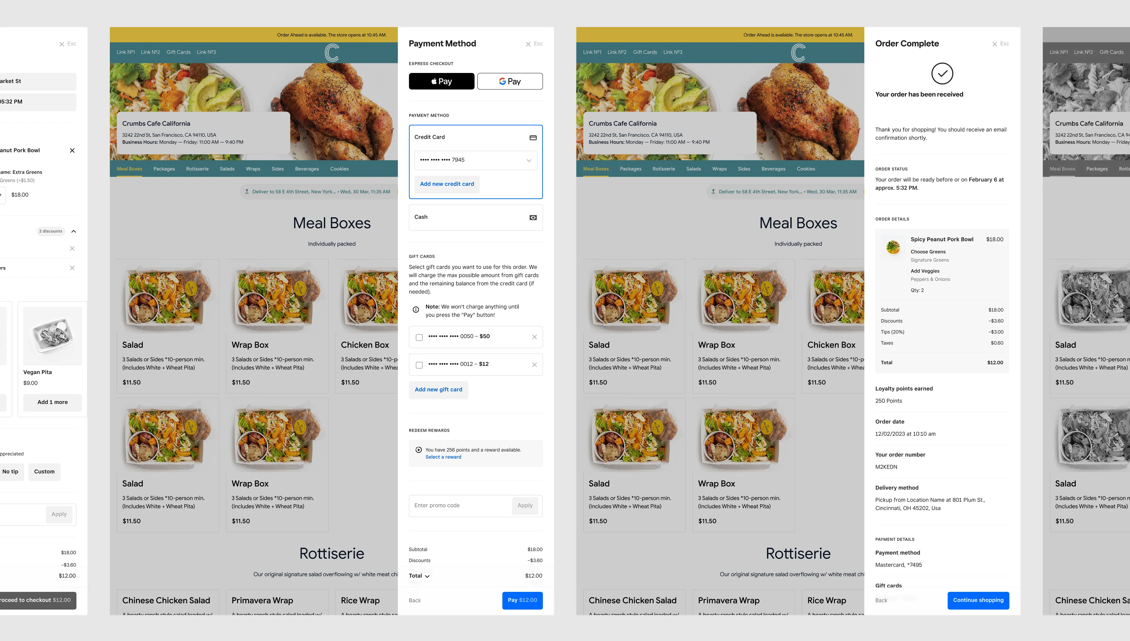 Checkout desktop view